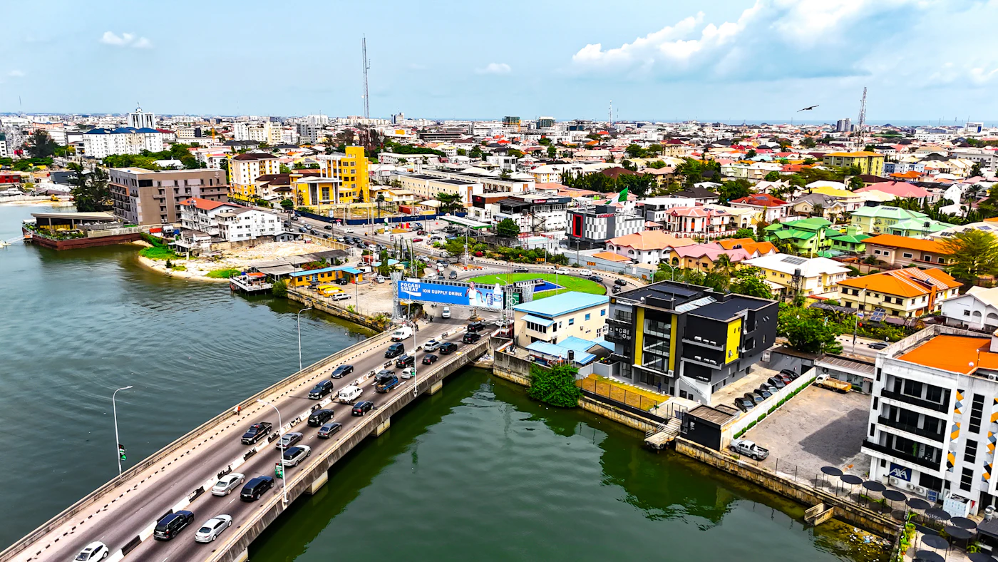 The Lekki-Ikoyi link bridge, Lagos, from the air